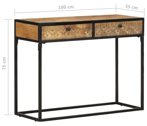VidaXL tömör mangófa tálalóasztal 100 x 35 x 75 cm