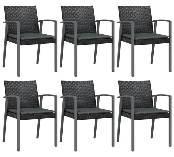 7 részes polyrattan és acél kerti étkezőgarnitúra párnával
