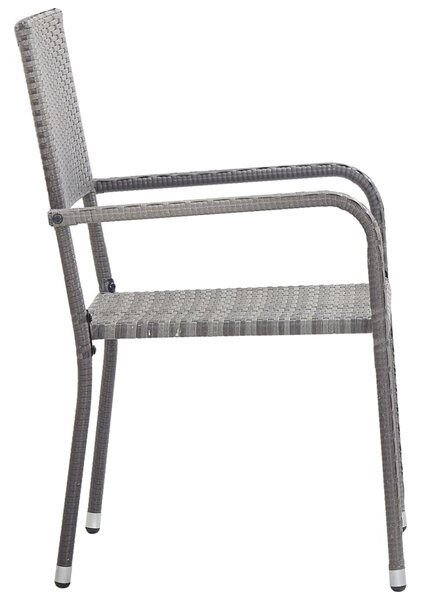 3 részes szürke polyrattan kerti étkezőgarnitúra