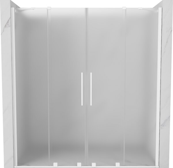 Mexen Velar Duo, tolózuhanyajtó nyitáshoz 170 cm, 8 mm-es matt üveg, fehér matt, 871-170-000-32-20