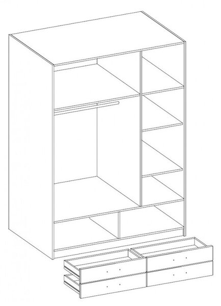 ANIMAL ruhásszekrény, 135x194 cm, sonoma tölgy