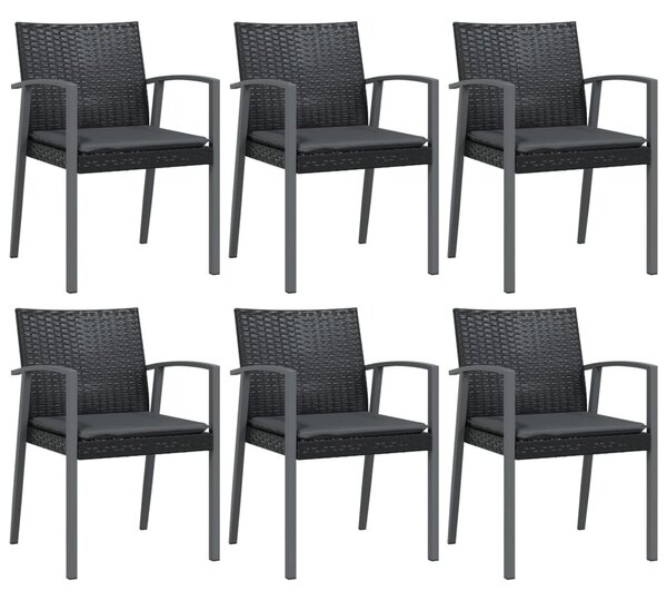 7 részes polyrattan és acél kerti étkezőgarnitúra párnával