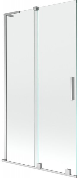Mexen Velar L, 2 szárnyú eltolható kádparaván 100 x 150 cm, 8mm átlátszó üveg, króm profil, 896-100-003-01-01
