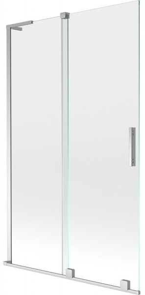 Mexen Velar L, 2 szárnyas eltolható kádparaván 110 x 150 cm, 8mm átlátszó üveg, króm profil, 896-110-003-01-01