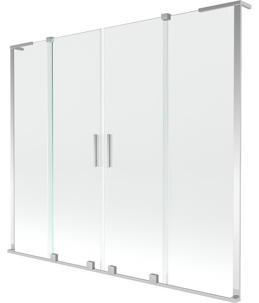 Mexen Velar L Duo, 2 szárnyas eltolható kádparaván 170 x 150 cm, 8mm átlátszó üveg, króm, 896-170-003-02-01