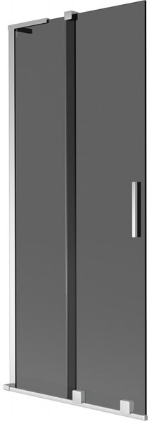 Mexen Velar L, 2 szárnyas eltolható kádparaván 80 x 150 cm, 8mm szürke üveg, króm profil, 896-080-003-41-01
