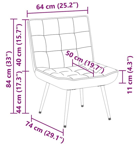 VidaXL barna bársony pihenőfotel 64 x 74 x 84 cm