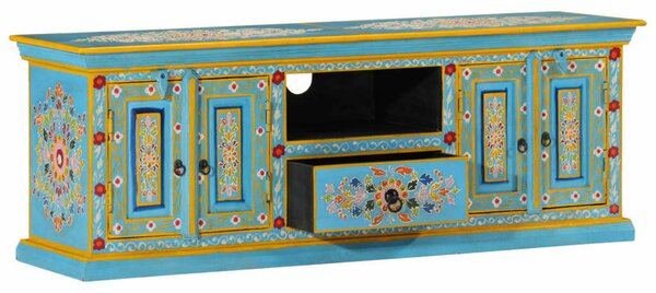 VidaXL kék tömör mangófa TV-szekrény 110 x 30 x 40 cm
