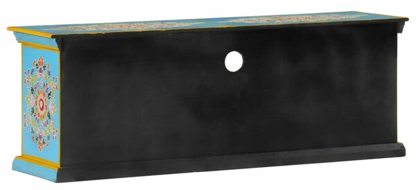 VidaXL kék tömör mangófa TV-szekrény 110 x 30 x 40 cm