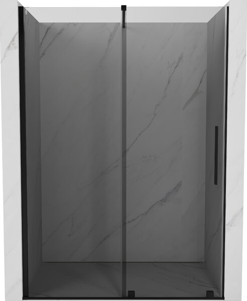Mexen Velar, tolózuhanyajtó nyitáshoz 140 cm, 8mm szürke üveg, fekete matt, 871-140-000-41-70