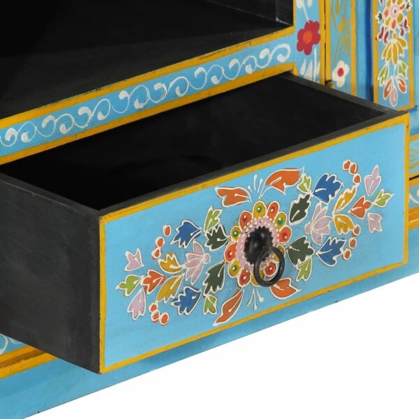 VidaXL kék tömör mangófa TV-szekrény 110 x 30 x 40 cm
