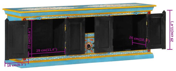 VidaXL kék tömör mangófa TV-szekrény 110 x 30 x 40 cm