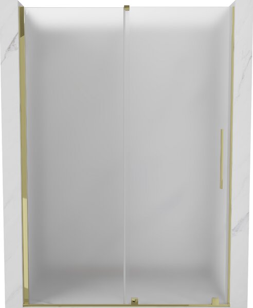 Mexen Velar, tolózuhanyajtó nyitáshoz 130 cm, 8 mm-es matt üveg, arany fényes, 871-130-000-31-50