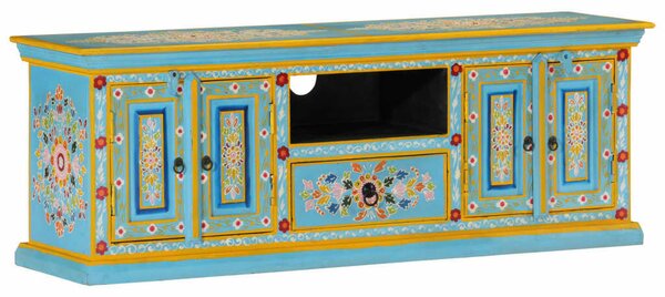 VidaXL kék tömör mangófa TV-szekrény 110 x 30 x 40 cm
