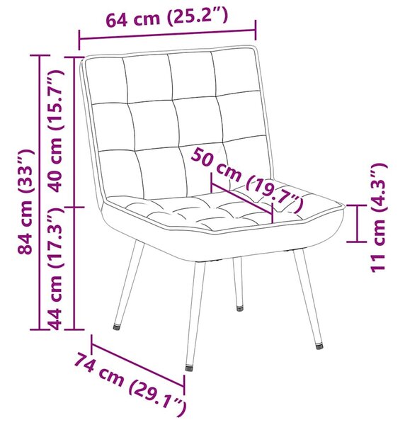 VidaXL bordó bársony pihenőfotel 64 x 74 x 84 cm
