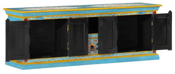 VidaXL kék tömör mangófa TV-szekrény 110 x 30 x 40 cm