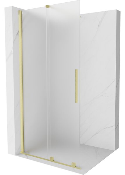 Mexen Velar, zuhany paraván tolóajtóval Walk-in 80 x 200 cm, 8 mm-es matt üveg, arany matt, 871-080-000-33-55