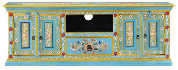 VidaXL kék tömör mangófa TV-szekrény 110 x 30 x 40 cm