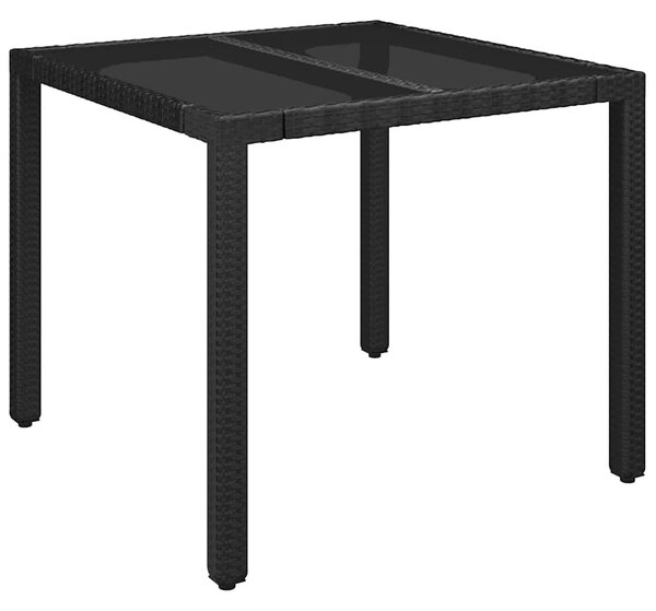 3 részes fekete polyrattan bisztrógarnitúra párnával