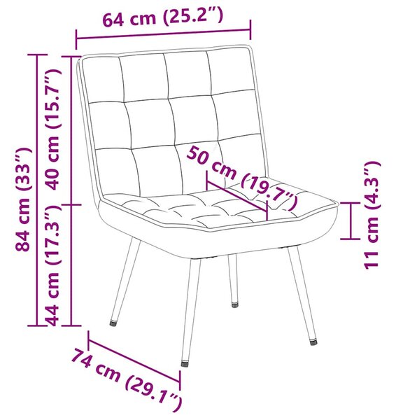 VidaXL barna bársony pihenőfotel 64 x 74 x 84 cm