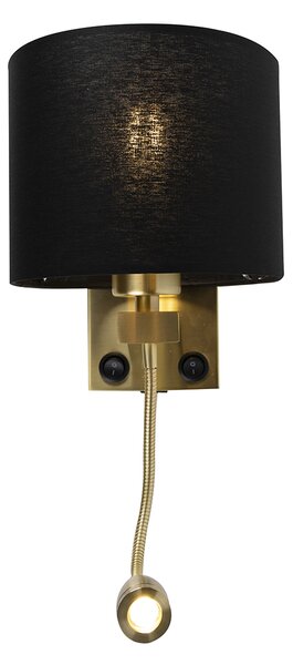 Okos fali lámpa arany színben, USB-vel és fekete lámpabúrával, WiFi A60-nal - Brescia