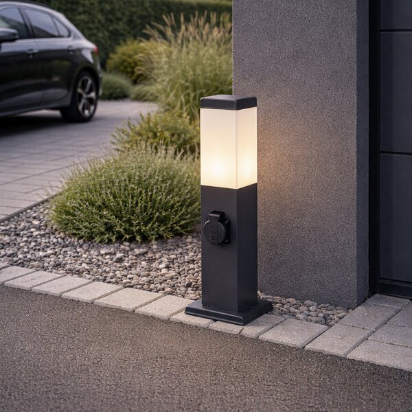 Kültéri lámpa sötétszürke 45 cm foglalattal IP44 - Malios