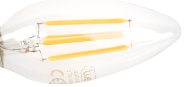 5 db-os készlet E14-es szabályozható LED gyertyalámpa B35 átlátszó 3W 250lm 2700K