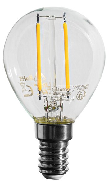 5 darabos E14 dimmelhető LED izzókészlet P45 átlátszó 3W 250 lm 2700K