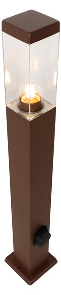 Kültéri lámpa rozsdabarna 80 cm foglalattal IP44 - Malios