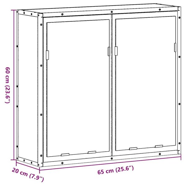 VidaXL sonoma tölgy szerelt fa tükrös fürdőszobaszekrény 65x20x60 cm