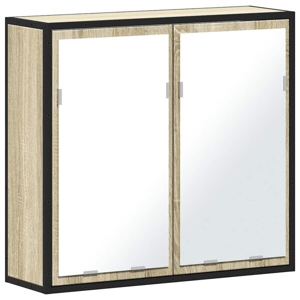 VidaXL sonoma tölgy szerelt fa tükrös fürdőszobaszekrény 65x20x60 cm