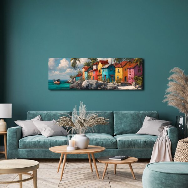 Kép trópusi idill pálmafákkal