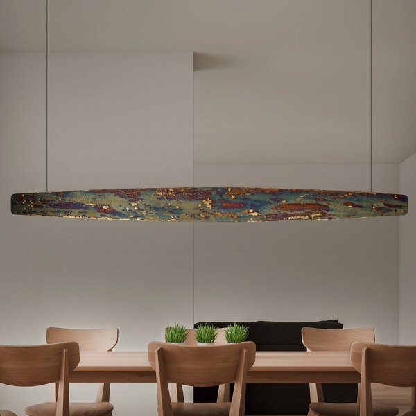 Quitani Persida LED-es függőlámpa, 148 cm, ütőfém, arany, dimmelhető, Bronz / antik sárgaréz, Nappali / Étkező, fém, Indusztriális dizájn