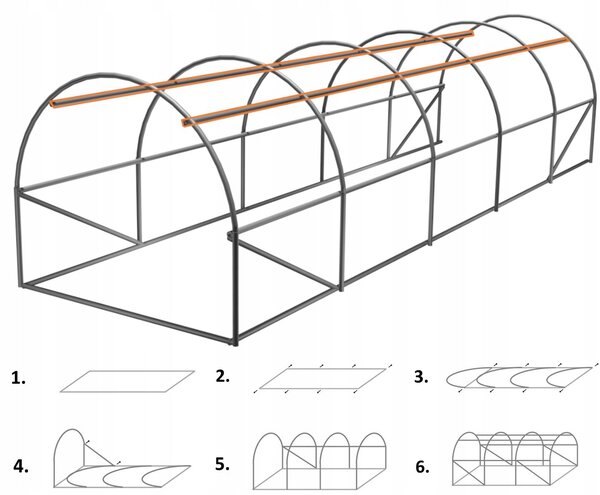 Kerti fóliasátor - Zöld - 10 x 4 m