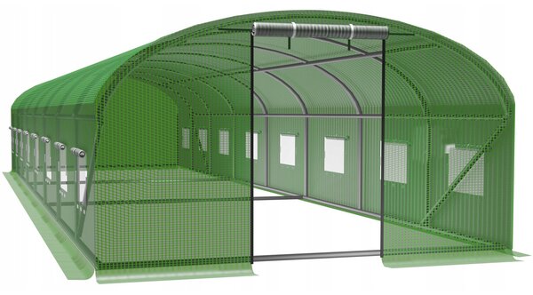Kerti fóliasátor - Zöld - 10 x 4 m