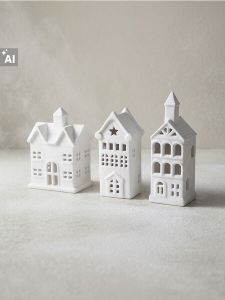 Sinsay - Karácsonyi LED lámpák ház alakban 3 pack - fehér