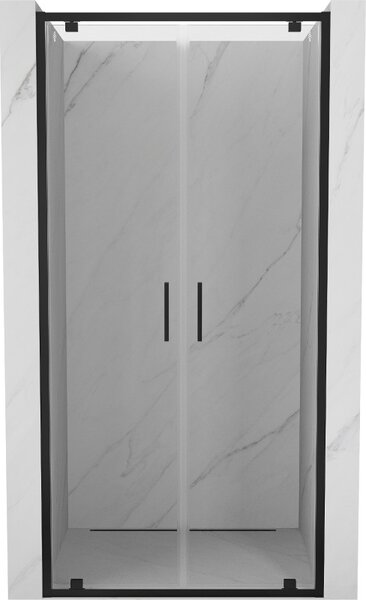 Mexen Exo, duplaszárnyú zuhanyajtó 70x200 cm, 6mm átlátszó üveg, fekete profil, 8182-070-000-70-00
