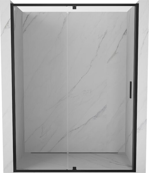 Mexen Exo, 1 szárnyú ajtó nyitáshoz 130x200 cm, 6mm átlátszó üveg, fekete profil, 819-130-000-70-00