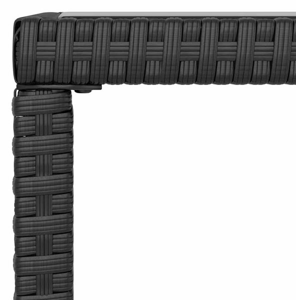 4 részes fekete polyrattan kerti ülőgarnitúra párnákkal