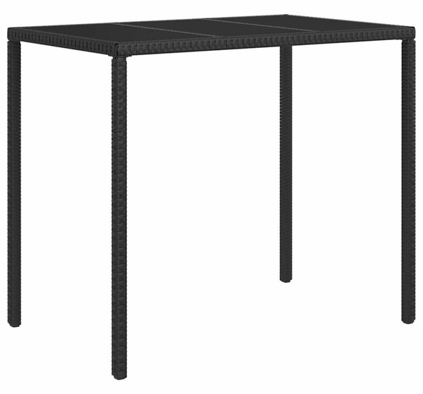 4 részes fekete polyrattan kerti ülőgarnitúra párnákkal