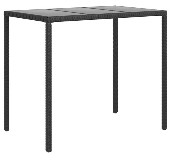6 részes fekete polyrattan kerti ülőgarnitúra párnákkal
