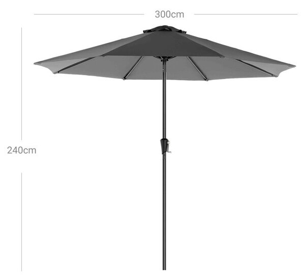 Kerti napernyő szürke fém ASL-E1130 GREY