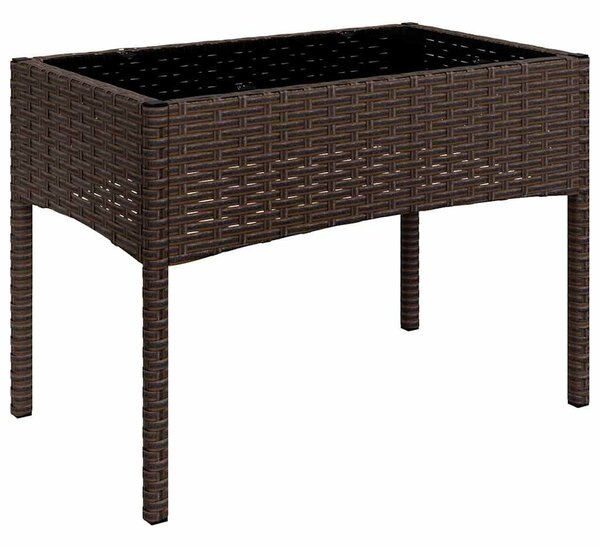 4 részes barna polyrattan kerti ülőgarnitúra párnákkal