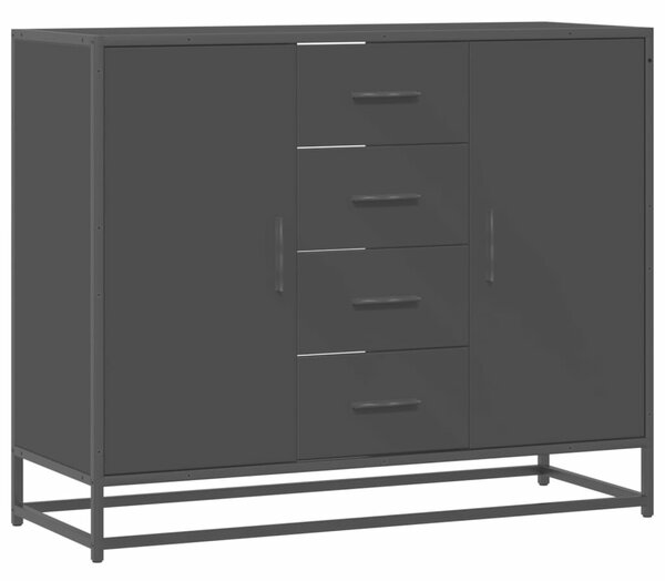 VidaXL fekete szerelt fa tálalószekrény 92 x 35 x 76 cm
