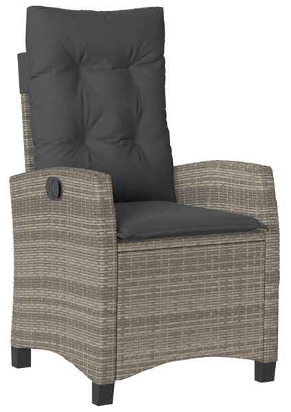 7 részes szürke polyrattan kerti étkezőgarnitúra párnával
