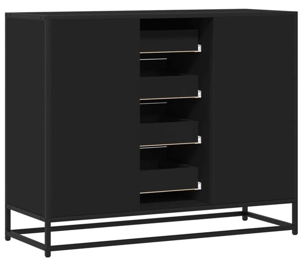 VidaXL fekete szerelt fa tálalószekrény 92 x 35 x 76 cm