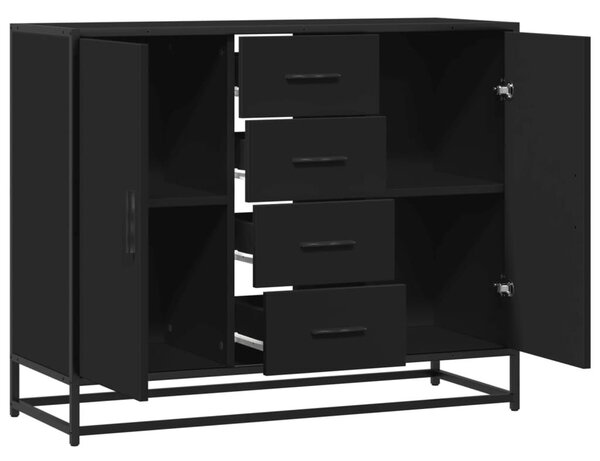 VidaXL fekete szerelt fa tálalószekrény 92 x 35 x 76 cm