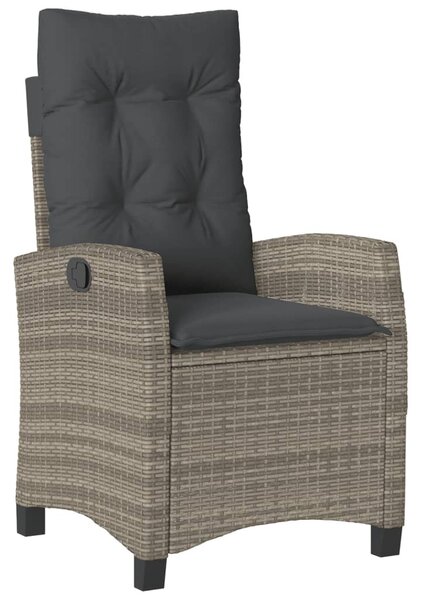 5 részes szürke polyrattan kerti étkezőgarnitúra párnával
