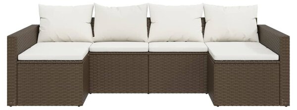 2 részes barna polyrattan kerti ülőgarnitúra párnákkal