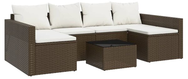 2 részes barna polyrattan kerti ülőgarnitúra párnákkal
